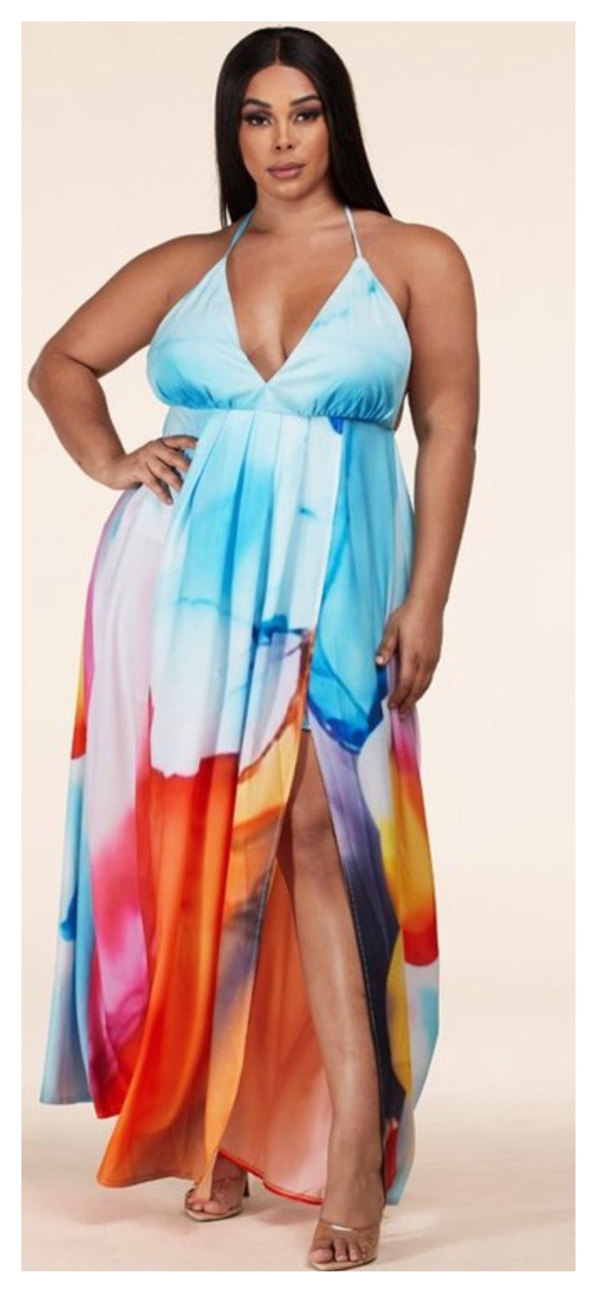 Pretty Watercolor Summer Maxi Dress (plus Size) – Blu Jean Blues