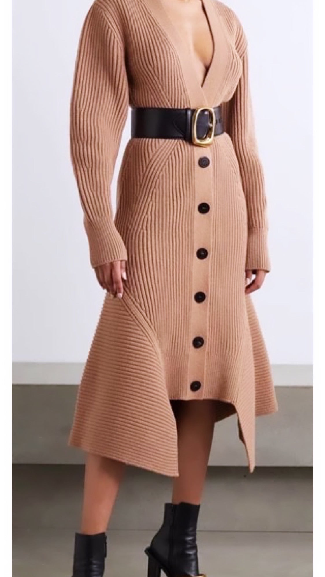 Lady Chic Ribbed Sweater Dress