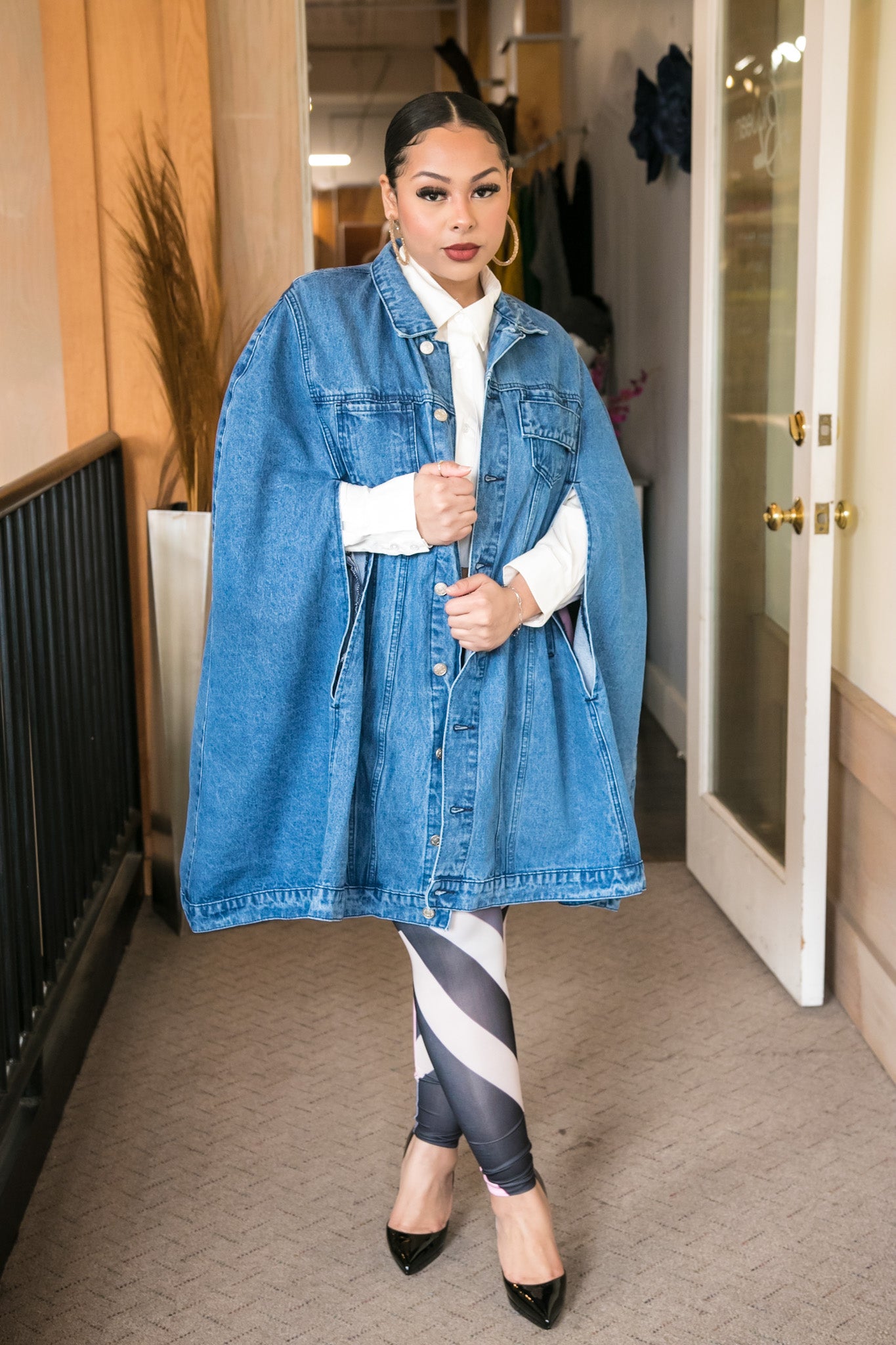 Blue jean hot sale cape jacket