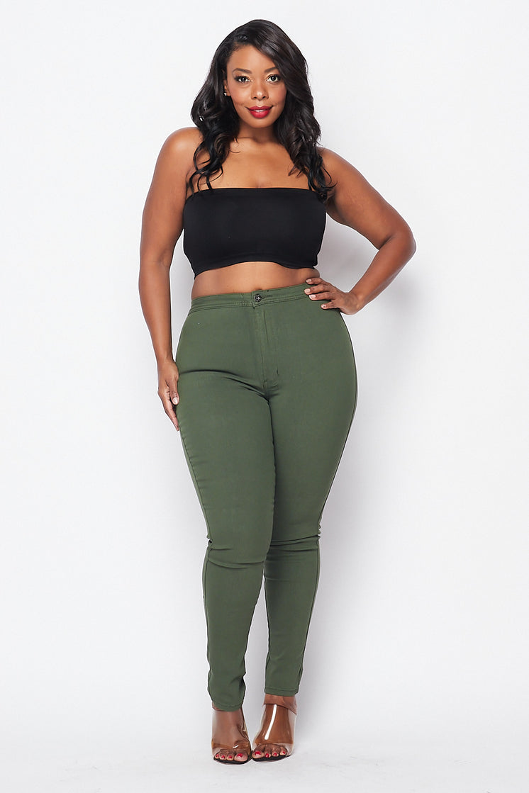 Olive green deals high waisted jeans