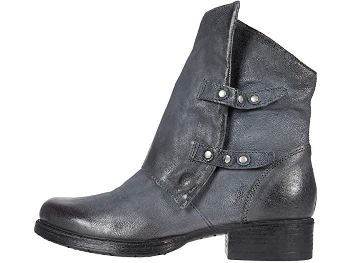 Comfy Comfort Dual Button Leather Bootie (Blue/ Grey)