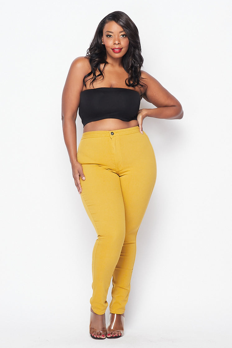 Plus size yellow skinny jeans sale